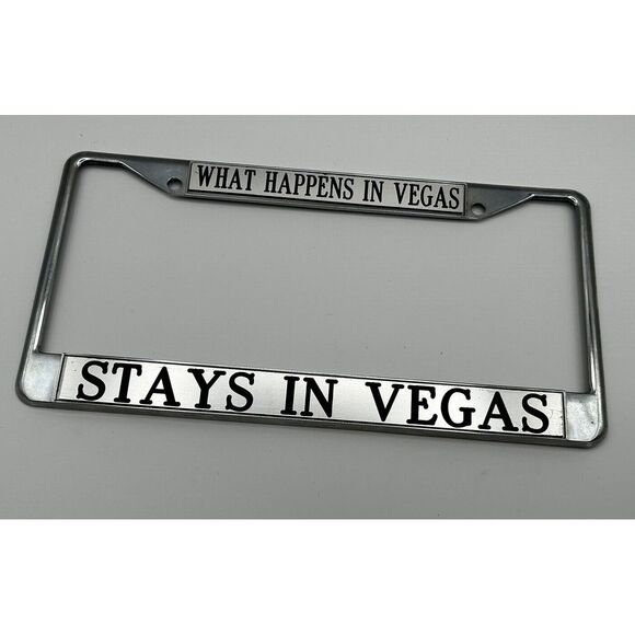 What Happens In Vegas Stays In Vegas Car Tag Frame - Picture 1 of 1